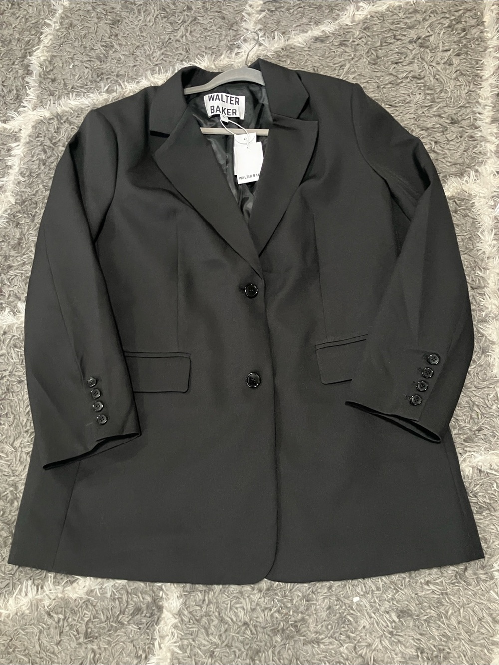 Walter Baker Black Single-Breasted Tailored Blazer